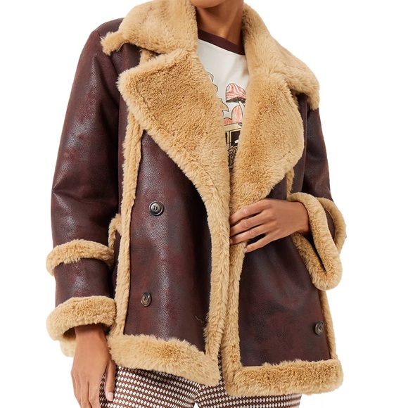 FRENCH CONNECTION BRWON COAT - Picture 2 of 14